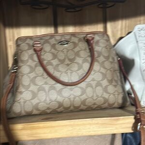 Coach Signature Tote in Brown and Tan
